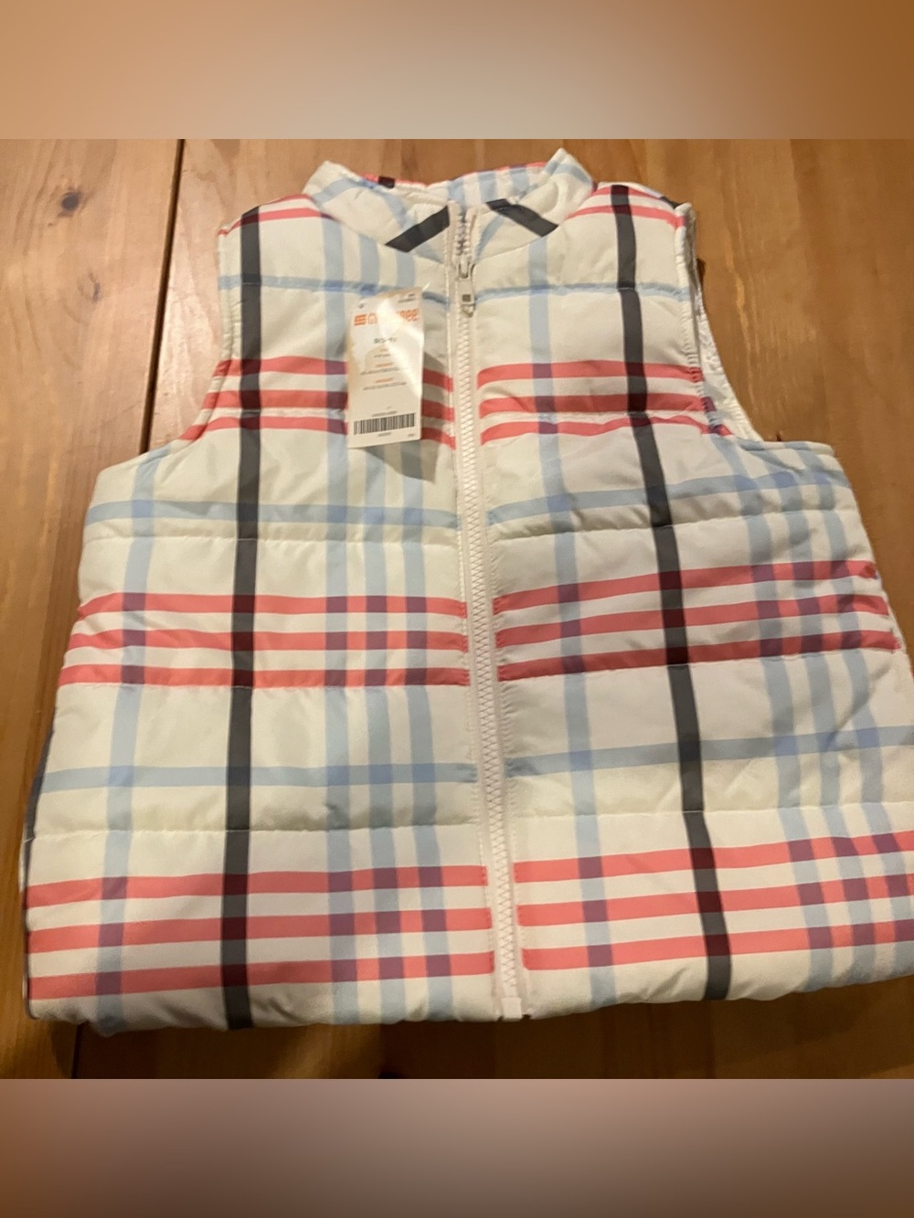 NWT Gymboree Quilted Free Country Plaid Puffer Vest Size Small 5/6 Rare
